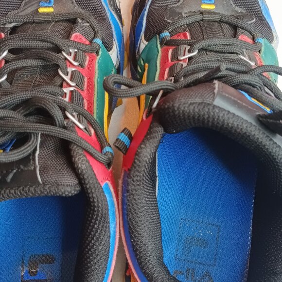 FILA Oakmont TR Gray Multicolor Leather Textile Lace Low Top Sneaker in boys 5 - Picture 4 of 5